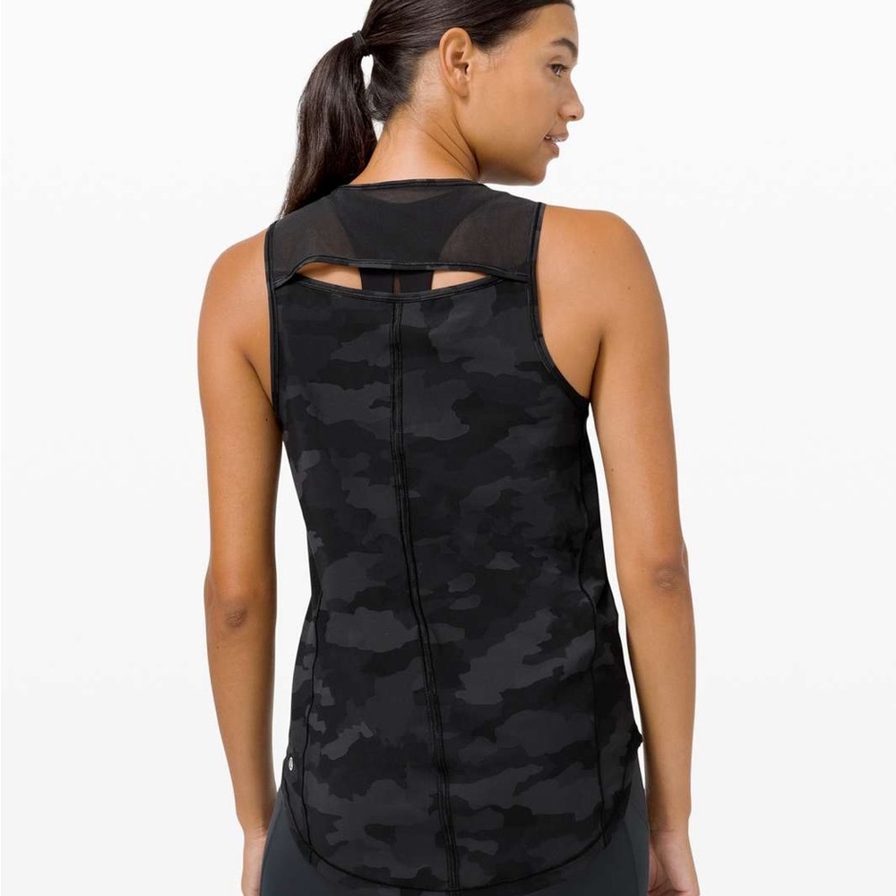 Lululemon Sculpt Tank Heritage 365 Camo Deep Coal Black Sleeveless - Picture 2 of 9